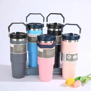 Promotional Travel Camping Car Coffee Milk 20oz 30oz Stainless Steel Vacuum Insulated Travel Mug With Portable