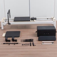 Reformer de Pilates pliable en alliage d'aluminium, lit d'entraînement portable avec appui-tête réglable, séparateur à ressorts, poulie à voile, pour la santé