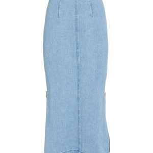 Falda Larga de Mezclilla Bicolor para Mujer, Diseño Moderno 2025, Falda Maxi Vaquera - Product Image 5