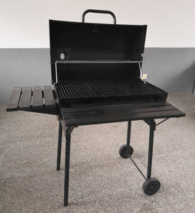 <span class=keywords><strong>Barbecue</strong></span> à charbon de bois Commercial, chariot, fumeur, <span class=keywords><strong>Barbecue</strong></span> robuste avec Table d'appoint, cheminée pour restaurants - Product Image 4