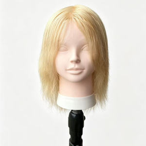 Nouvelle tête <span class=keywords><strong>d</strong></span>'entraînement avec cheveux blonds, mannequin professionnel de <span class=keywords><strong>coiffure</strong></span> sans maquillage - Product Image 1
