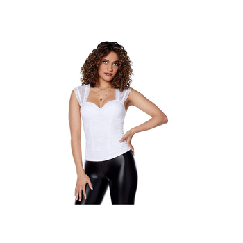 White Lace Corset tops for women with Sweetheart neckline bodyshaper