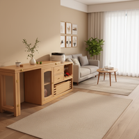 Elande Neuer Moderner Massivholz Verstellbarer Klappbarer Esstisch Seitenschrank Esszimmer-Set für Kleine Wohnungen Multifunktional