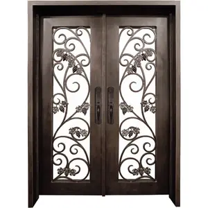 Approvisionnement d'usine <span class=keywords><strong>pas</strong></span> <span class=keywords><strong>cher</strong></span> portes en métal en fer forgé porte en fer faisant la conception de porte en fonte de Machine - Product Image 1