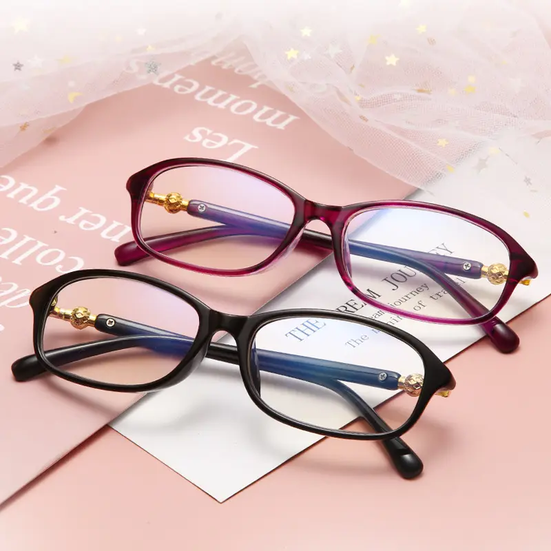 Kacamata baca anti cahaya biru Pria Wanita, kacamata baca logo kustom Mode Korea elegan kualitas tinggi