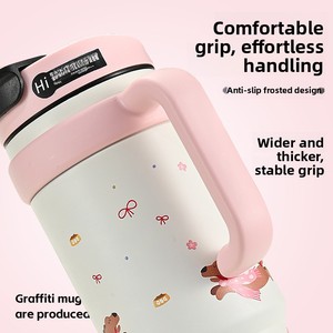 แก้วน้ำเก็บความเย็นสุญญากาศ Big Mac 3D Ice King รุ่นสำหรับสาวๆ ความจุเยอะ แก้วของขวัญ ขวดน้ำ รุ่นใหม่ปี 2024 พร้อมหลอด - Product Image 3