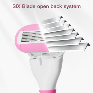 Max Hot Sell Six <span class=keywords><strong>Rasoir</strong></span> de sécurité pour femmes à lame en acier inoxydable rose pour <span class=keywords><strong>rasoir</strong></span> féminin avec tête pivotante - Product Image 3