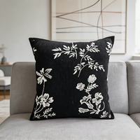 Housse de coussin carrée géométrique style pastoral vintage avec motifs visage et fleur, pour canapé, usage domestique et hôtelier, lavable et anti-plis