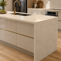 Armoires de cuisine en PET haute brillance pour les projets d'appartements australiens et les entrepreneurs en aménagement résidentiel