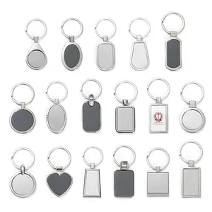 Wholesale customized key chain with 3D logo Heat transfer printing rotation zinc alloy luxury commemorative blank metal keychain