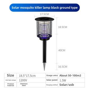 Lampe LED anti-moustique pour jardin extérieur Lampe solaire étanche avec choc électrique pour cour et pelouse - Product Image 4