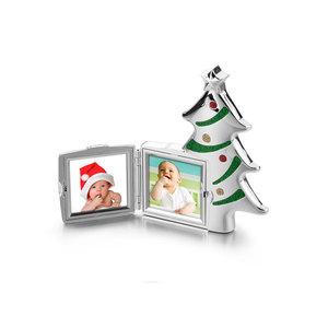 Marco de fotos de árbol de Navidad 110mm H Metal cuadrado con logotipo personalizable Idea de regalo - Product Image 1