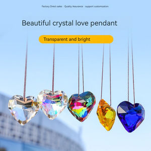 Peach tim pha lê thủ công đồ trang sức phụ kiện đèn chùm đồ trang trí mặt dây chuyền bán buôn mặt dây chuyền pha lê số lượng lớn - Product Image 3