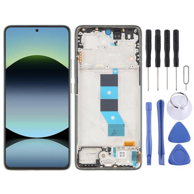 AMOLED Original LCD Screen Digitizer Full Assembly with Frame for Xiaomi Redmi Note 14 5G Mobile Phone LCDs Dropshipping