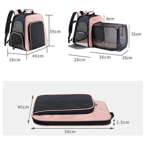 Sac à dos roulant personnalisé pour animaux de compagnie chien transporteur extensible pliable pour chat avec roues - Product Image 3