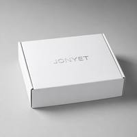 Boîte d'expédition en carton ondulé noir et blanc avec logo personnalisé en feuille d'argent de qualité supérieure, production en usine tout-en-un.