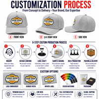 Casquette de golf à cinq panneaux avec logo brodé personnalisé, fabrication OEM, faible MOQ, nylon de haute qualité, fermeture auto-agrippante, sports de plein air