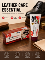 Hei Niu - Betún Compacto Portátil de 70g para Zapatos de Cuero, Color Negro, Fácil de Transportar para Viajes al Aire Libre