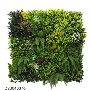 Tizen Custom Fire Retardant Artificial Grass Wall And Artificial Floral Wall Panels With DIY Grass Wall For Indoor Outdoor