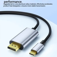 Câble USB-C vers DisplayPort tressé en aluminium de 1,8 m, 8K 60Hz, USB 3.1, pour ordinateur portable, smartphone, téléviseur