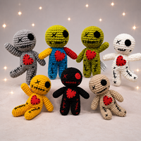 Ensemble de poupées Vaudou au crochet, décorations en peluche pour Halloween et remise de diplôme, style fait main, décorations de fête effrayantes, ornement de chambre gothique, festival