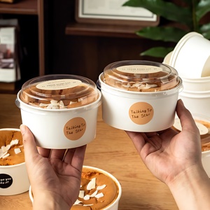 Xiamen Récipient Alimentaire Isolé En Gros Avec Couvercle Blanc Gâteau <span class=keywords><strong>Bol</strong></span> Micro-ondes pour Salade <span class=keywords><strong>Poke</strong></span> Déjeuner Repas Écologique Impression Personnalisée - Product Image 1