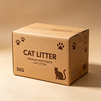 Boîte d'emballage pour litière pour chat imprimée sur mesure, boîte en carton ondulé kraft robuste de 5 kg pour les fournitures pour animaux de compagnie