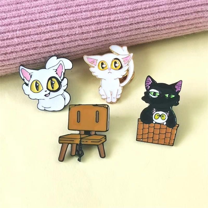 Spilla A Forma Di Gatto In Metallo Smaltato - Design Carino Per Amanti Dei Gatti, Idea Regalo Originale - Foto 6