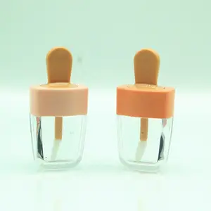 In Stock Mini Ice-クリームLollipop Shaped Empty Lipstick Lip Gloss Tubes Containers、Casulo Refillable Balm Glaze Bottles