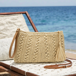 2025 Nova Moda Venda Quente Bolsa Sacolas para As Mulheres Saco De Tecido De Papel Mulheres Ombro Handmade Praia das Mulheres Hobo <span class=keywords><strong>Bags</strong></span> - Product Image 1