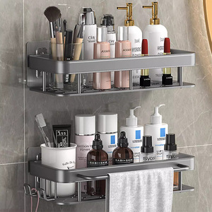 Organisateur rectangulaire léger YOTO, en aluminium spatial, <span class=keywords><strong>pour</strong></span> cuisine, salle de bain, à <span class=keywords><strong>fixer</strong></span> au mur, sans perçage - Product Image 3