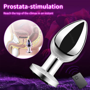 Hot Selling Afstandsbediening Metalen Prostaat Massager Anale Vibrerende Butt Plug Vibrator Voor Volwassen Vrouwen Mannen Seksspeeltjes - Product Image 6