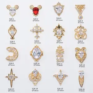 Hot Sale Nail Decorations Crystal Gem Stones Zircon Bling Crystal Alloy 3D Luxury Rhinestones Diamond Nail Charms