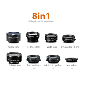 Ống Kính Điện thoại di động thiết lập góc rộng Fisheye CPL tám trong một - Product Image 2