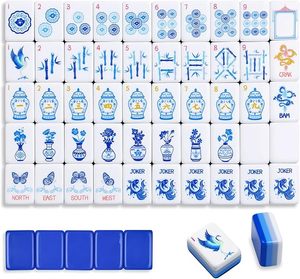 Prestigious Premium Acrylic Cloisonne Inspired Luxury Style <b>Mahjong</b> <b>Set</b> With Pushers for Adults Family Game Night - Product Image 2