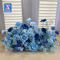 Vente en gros Chemin de décoration de mariage Lotus bleu artificiel pour l'obtention du diplôme de Noël Fête des mères Célébrations de Pâques Promesse