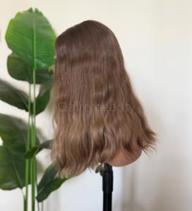 Peluca judía ortodoxa rubia ombré para mujer, con cutícula alineada, kosher, de encaje suizo, <span class=keywords><strong>cabello</strong></span> europeo, con parte superior de encaje. - Product Image 5