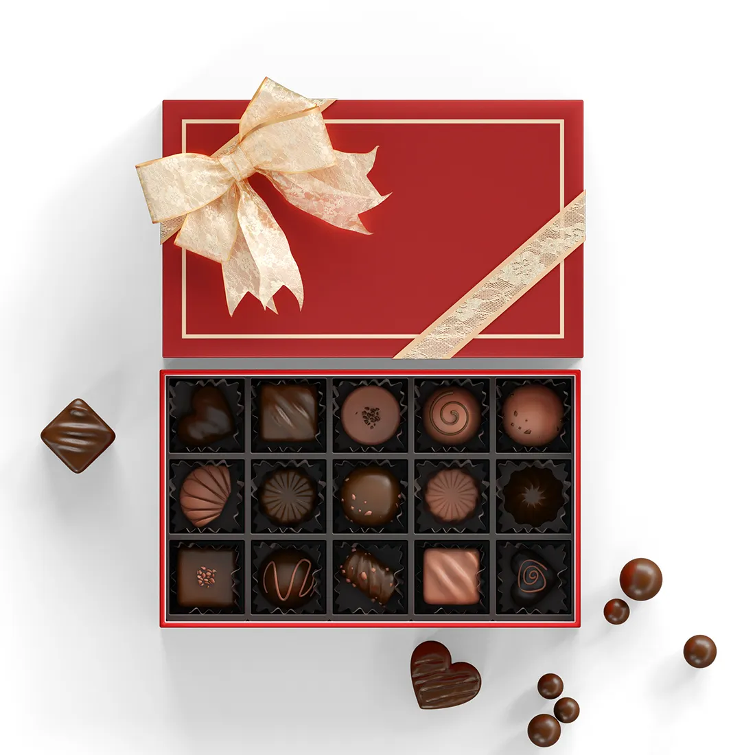 Fábrica por atacado venda quente logotipo personalizado reciclado Vazio Morango Gift Box Chocolate Caixa De Embalagem Para O Natal