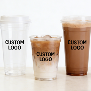 Vasos Desechables de Plástico PP de Pared Simple con Tapas y Pajitas de 90 mm, Impresión UV Personalizada para Café/Cafeterías/Máquinas Expendedoras, Marca Starlight de 12 oz - Product Image 4