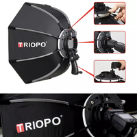 Triopo Ks2 55cm 65cm 90cm Boîte à lumière photographique pliable octogonale Softbox avec poignée et support pour Yongnuo Speedlite