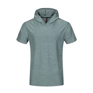 T-shirt à manches courtes à capuche pour homme RUIQUWIN OEM personnalisé, de haute qualité, grande taille, respirant et à séchage rapide, idéal pour la course à pied et l'entraînement - Product Image 4