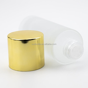 100ml chăm sóc da <span class=keywords><strong>container</strong></span> Frosted rõ ràng rỗng vòng sang trọng Chai Mực thủy tinh và nắp vàng cho mỹ phẩm - Product Image 3