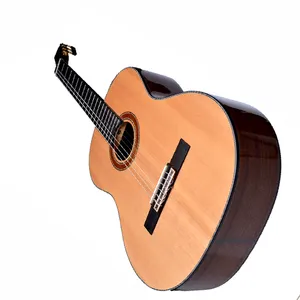Оптовая продажа, 4/4 полноразмерная Классическая гитара ручной работы, однотонная верхняя гитара, Китайская классическая гитара, нейлоновая профессиональная