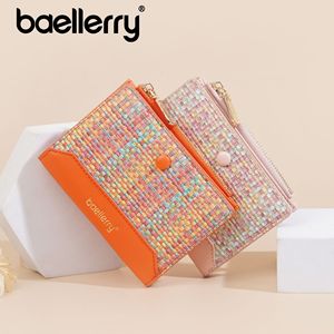 กระเป๋าใส่เหรียญขนาดเล็กสำหรับผู้หญิง Baellerry ลายทอสีสันตัดกัน ดีไซน์ซิป ใช้ได้ทุกวัน - Product Image 4