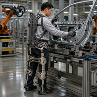 Exosquelette ergonomique professionnel à fixation dorsale avec assistance électrique pour la levée de charges industrielles et l'optimisation logistique