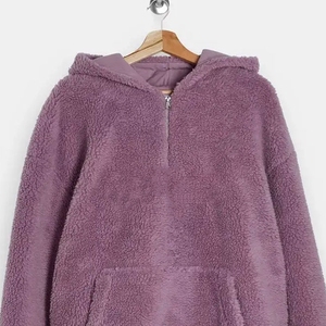 Veste d'hiver en laine douce décontractée pour hommes avec capuche moelleuse Logo personnalisé Patchwork Impression numérique Style <span class=keywords><strong>Sharpa</strong></span> Snuggs - Product Image 3