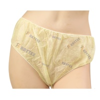 Culotte de type bikini taille moyenne jetable non tissée pour femmes avec logo personnalisé String sous-vêtements avec hôtel PP pour logo taille