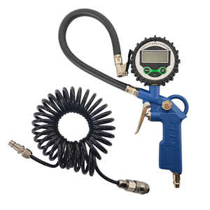 Gonfleur de pneus numérique portable avec manomètre - Tuyau noir et corps bleu pour une utilisation facile - Product Image 2