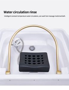 Bac à shampoing mobile sur roulettes, réglable, avec réservoir d'eau de 60L et fonction de massage pour le soin du cuir chevelu - Product Image 4