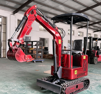 Mini-excavatrice sur chenilles de 1 tonne, ultra-compacte, petite pelle pour jardin, ferme et travaux de construction en intérieur